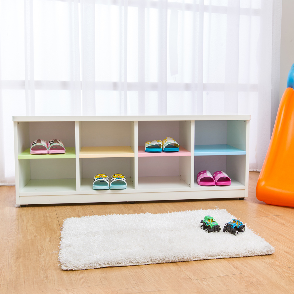 南亞塑鋼-3.6尺開放式8格塑鋼坐式鞋櫃/穿鞋椅