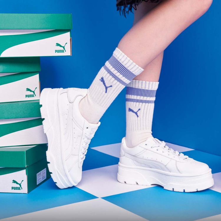 PUMA RIVO 純白皮革小厚底