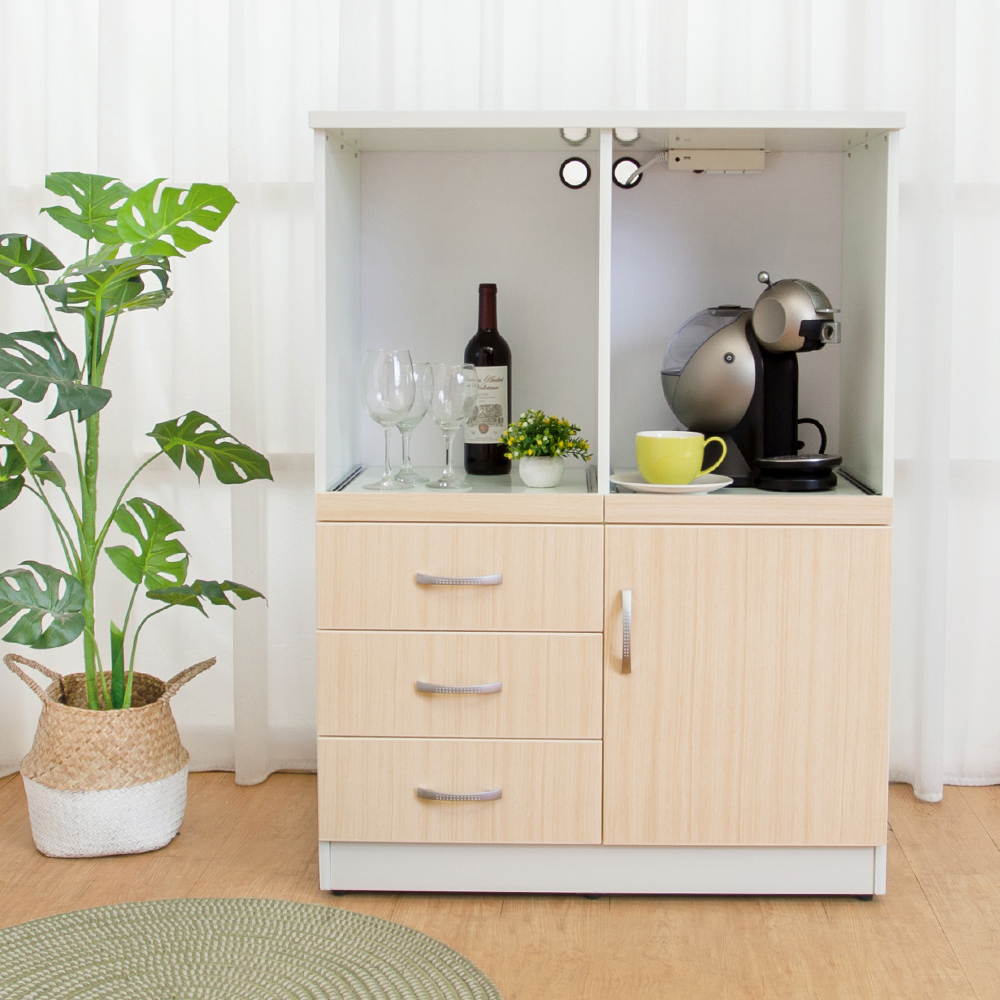 南亞塑鋼-2.7尺一門三抽二拉盤電器櫃/收納餐櫃