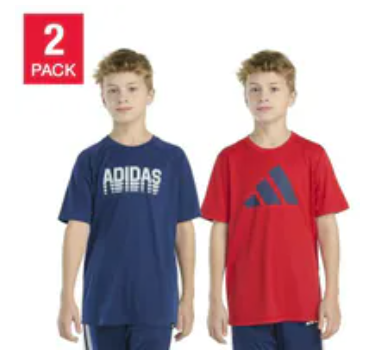 [S] ADIDAS NAVY/RED YOUTH 2 PACK TEE, 1347732AG10382-NAVY/RED (SAD241)