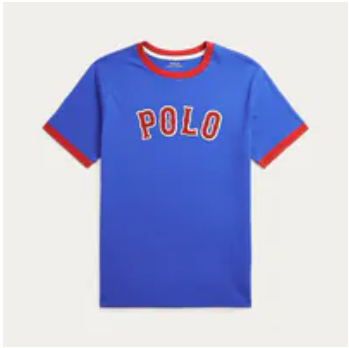 [S] PRL BLUE BIG LOGO EMBROIDERED T-SHIRT, 323964464002-BLUE (SRL183)