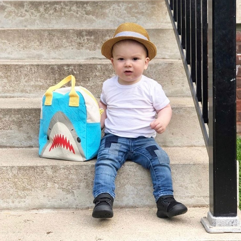 拉鍊隨手袋【大白鯊】-加拿大Fluf有機棉