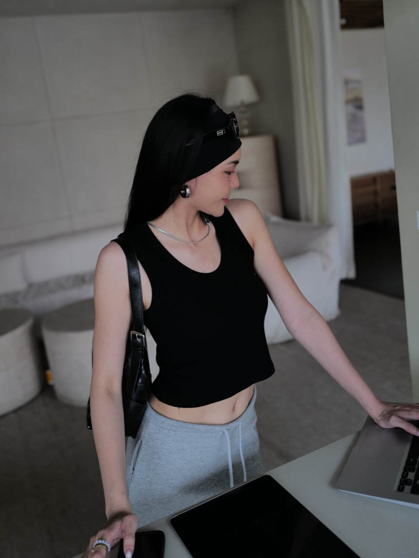 歐美螺紋U領背心*3色