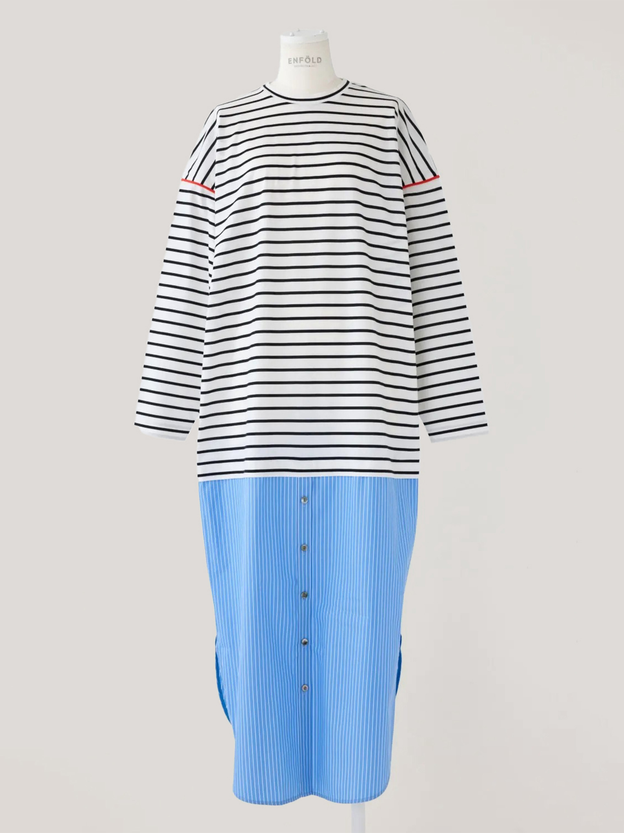 ENFOLD STRIPE DRESS 洋裝