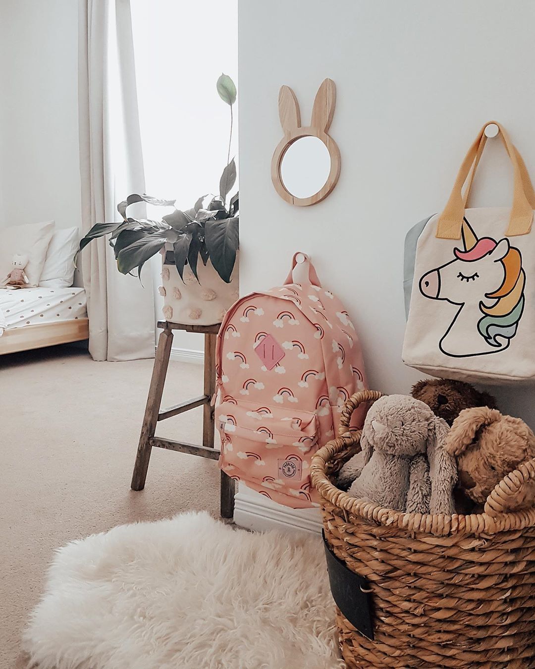 拉鍊隨手袋【彩虹獨角獸】-加拿大Fluf有機棉