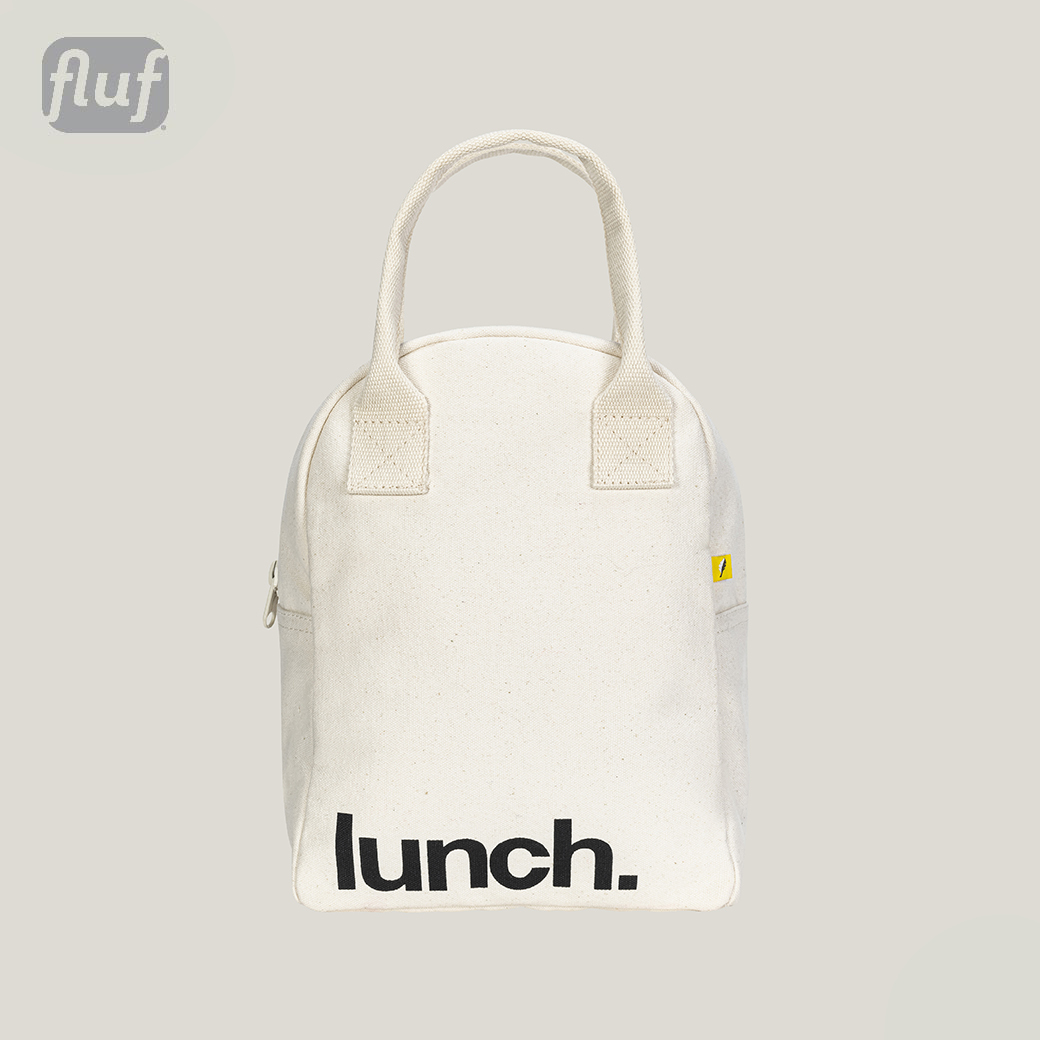 拉鍊隨手袋【自然白】-加拿大Fluf有機棉