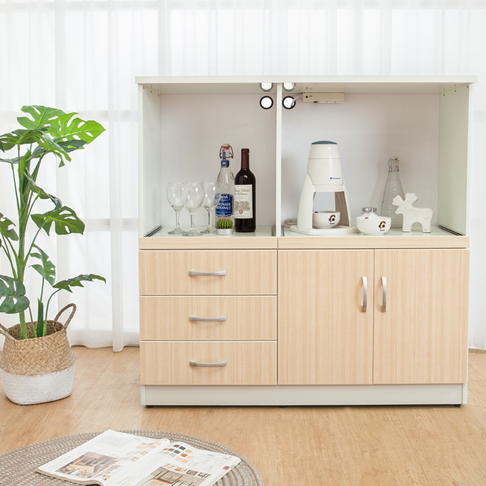 南亞塑鋼-3.6尺二門三抽二拉盤電器櫃/收納餐櫃