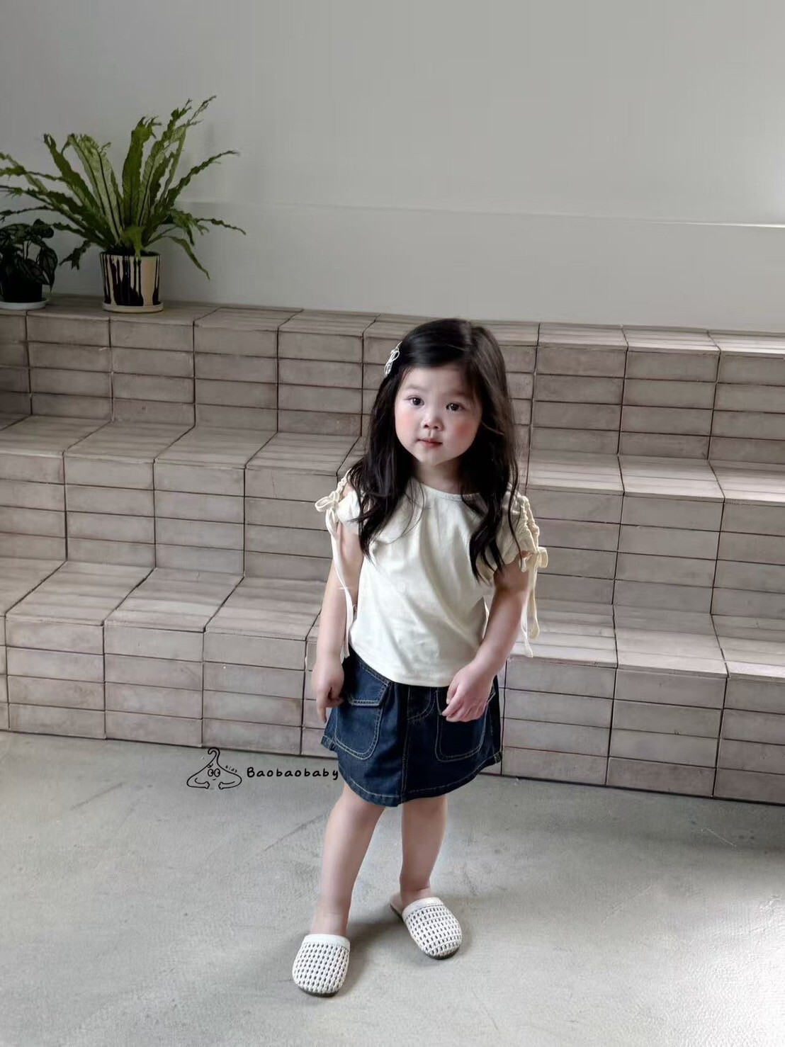 丹寧口袋迷你褲