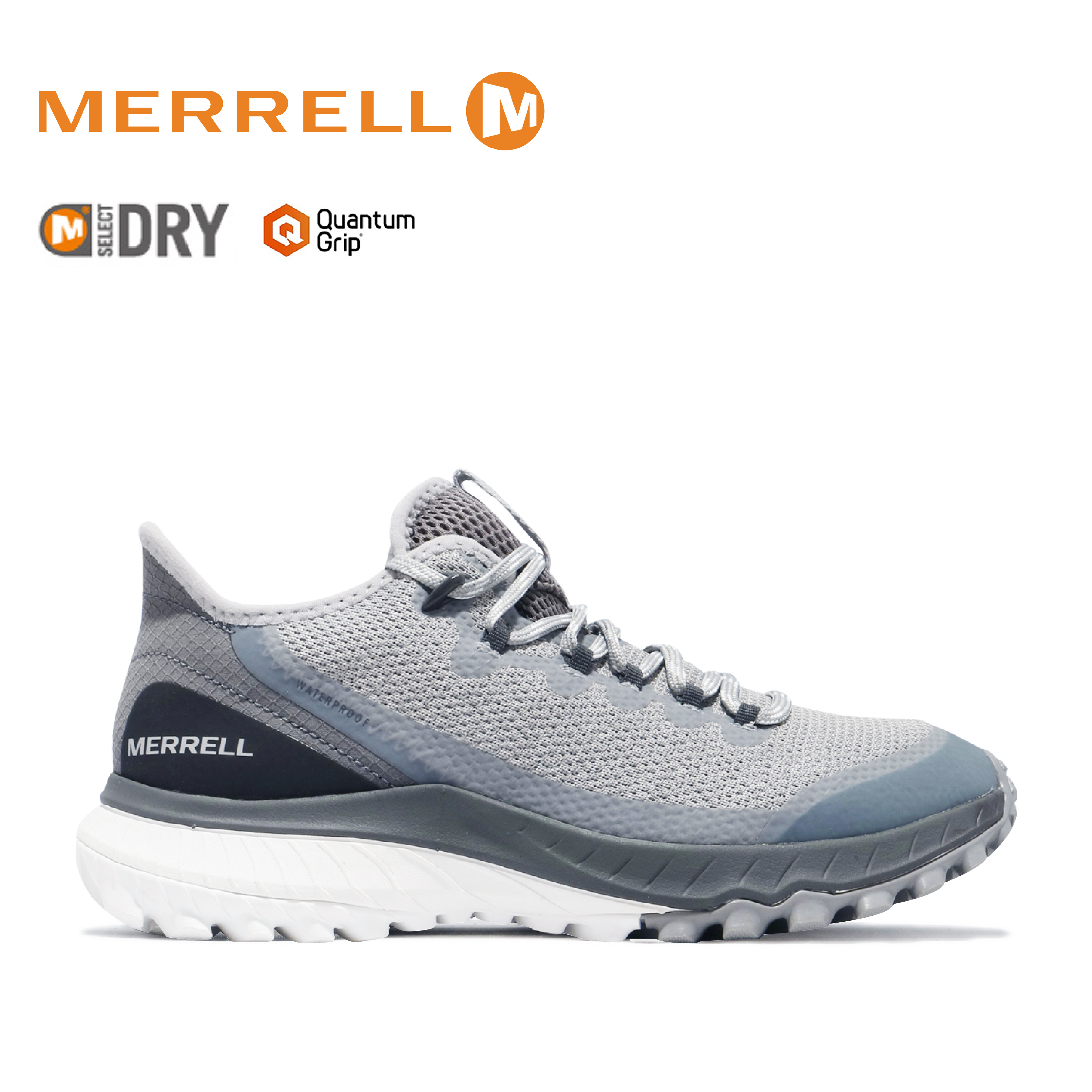 MERRELL 美國 BRAVADA WATERPROOF 防水多功能健行鞋 女款 (淺灰/深灰色) 舒適/避震氣墊 33ML036024
