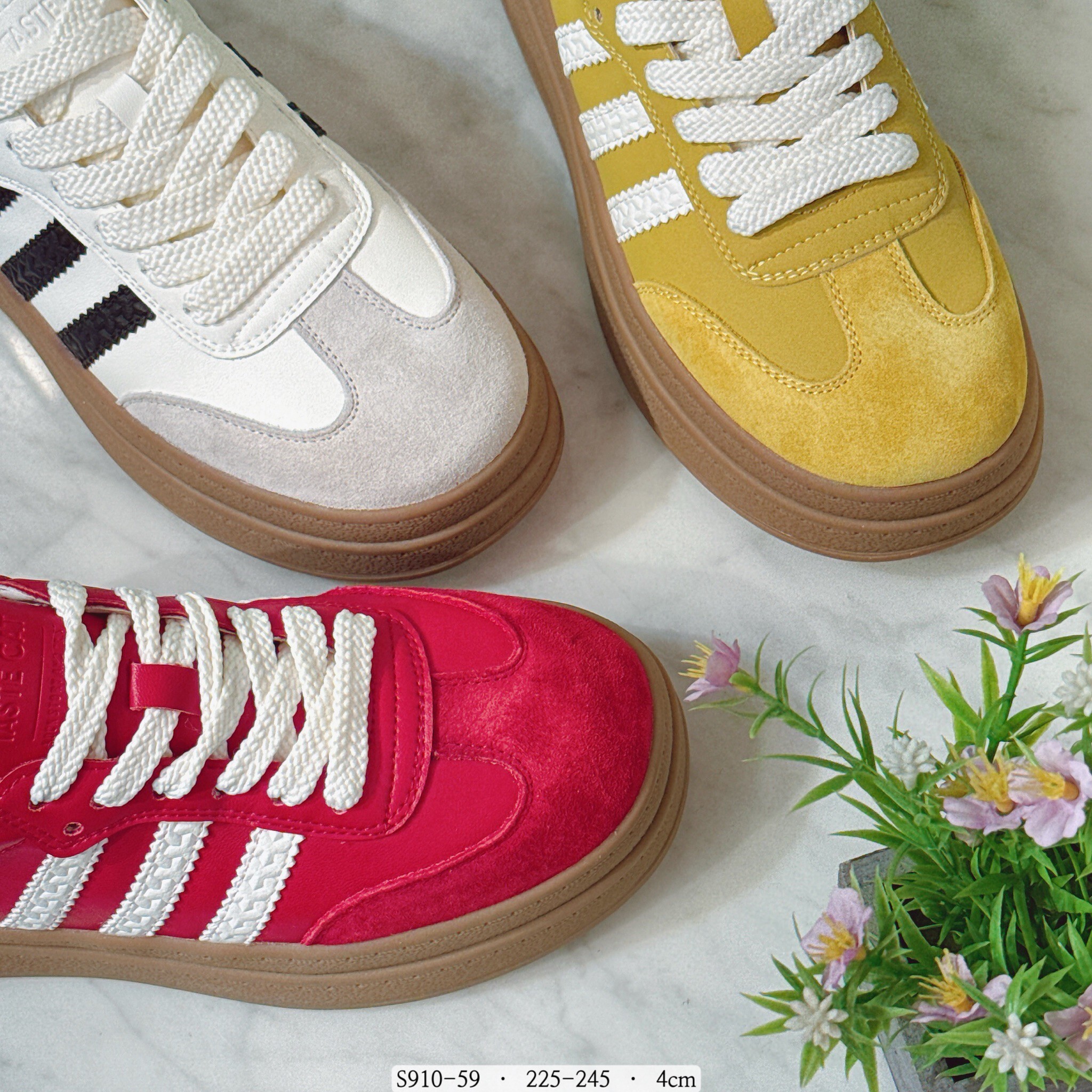 S910-59韓國真皮拼接厚底德訓鞋