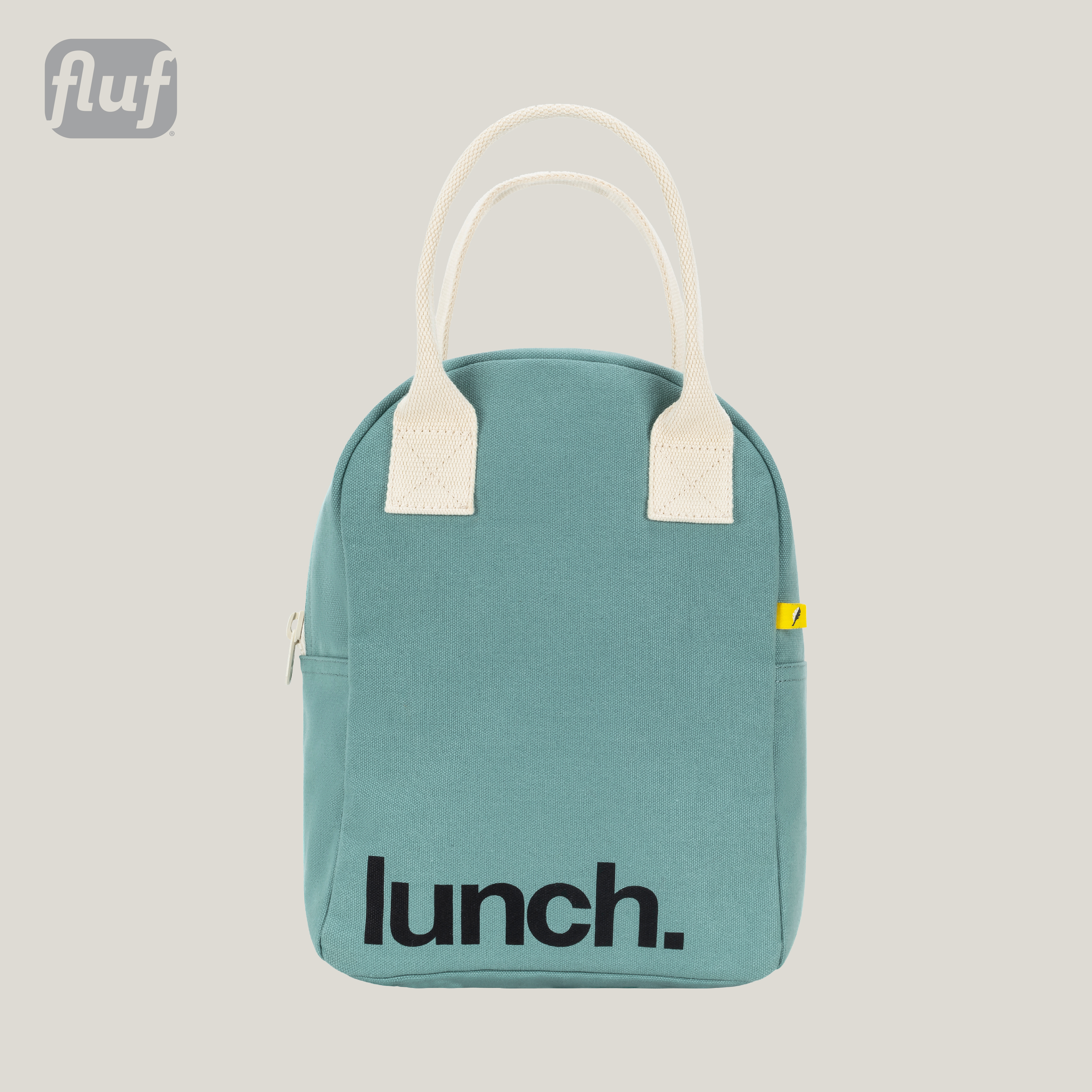 拉鍊隨手袋【冰湖藍】-加拿大Fluf有機棉