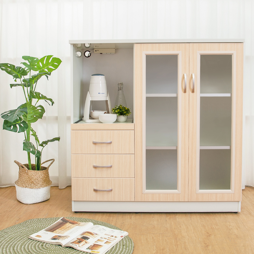 南亞塑鋼-3.6尺二門三抽一拉盤電器櫃/收納餐櫃