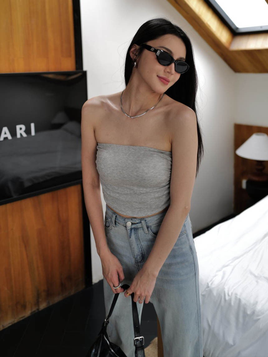 附胸墊無副乳側抓皺平口短版背心*5色