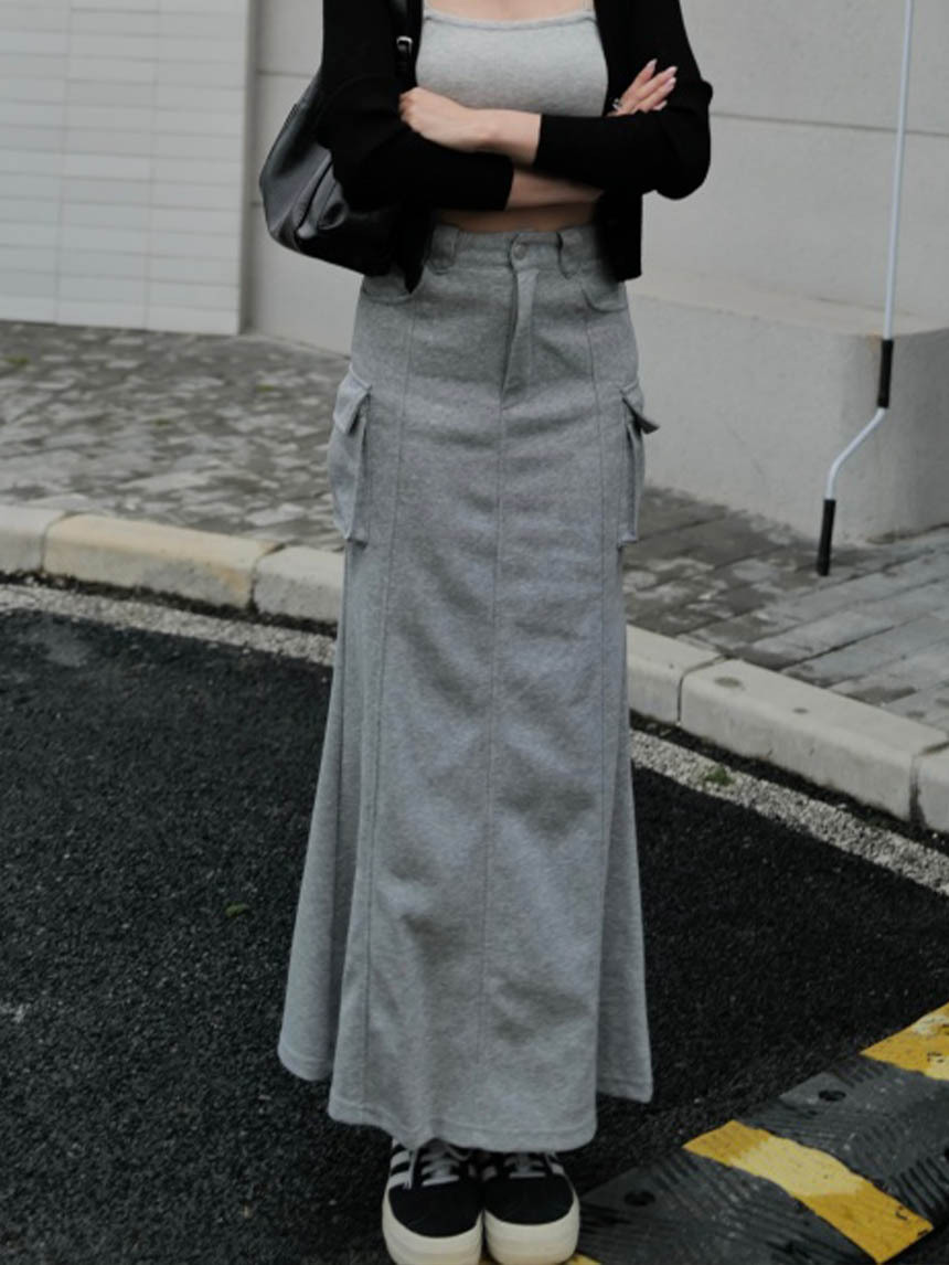 休閒棉質工裝魚尾裙*2色