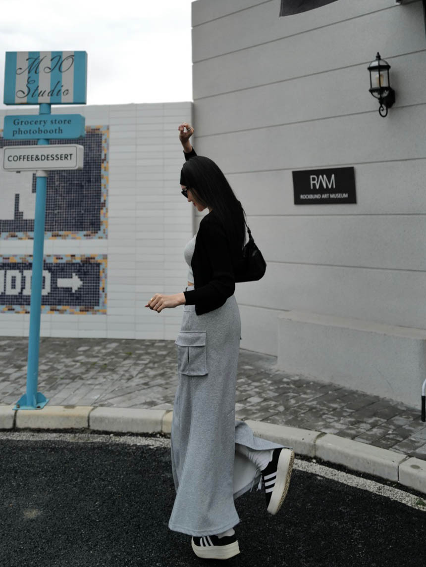 休閒棉質工裝魚尾裙*2色