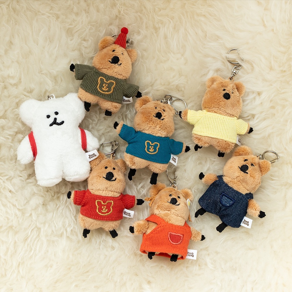 【Dinotaeng】Quokka in School Flat fur keyring 鑰匙圈