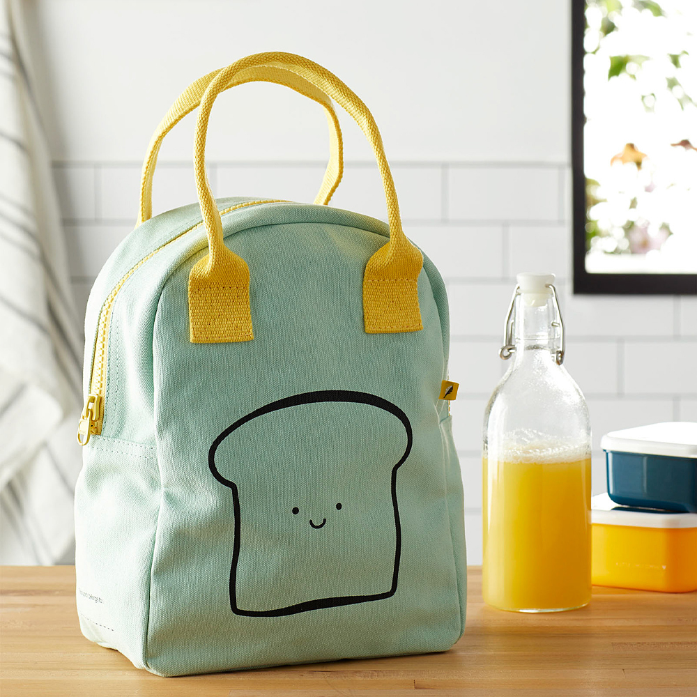 拉鍊隨手袋【法式吐司舒打綠】-加拿大Fluf有機棉