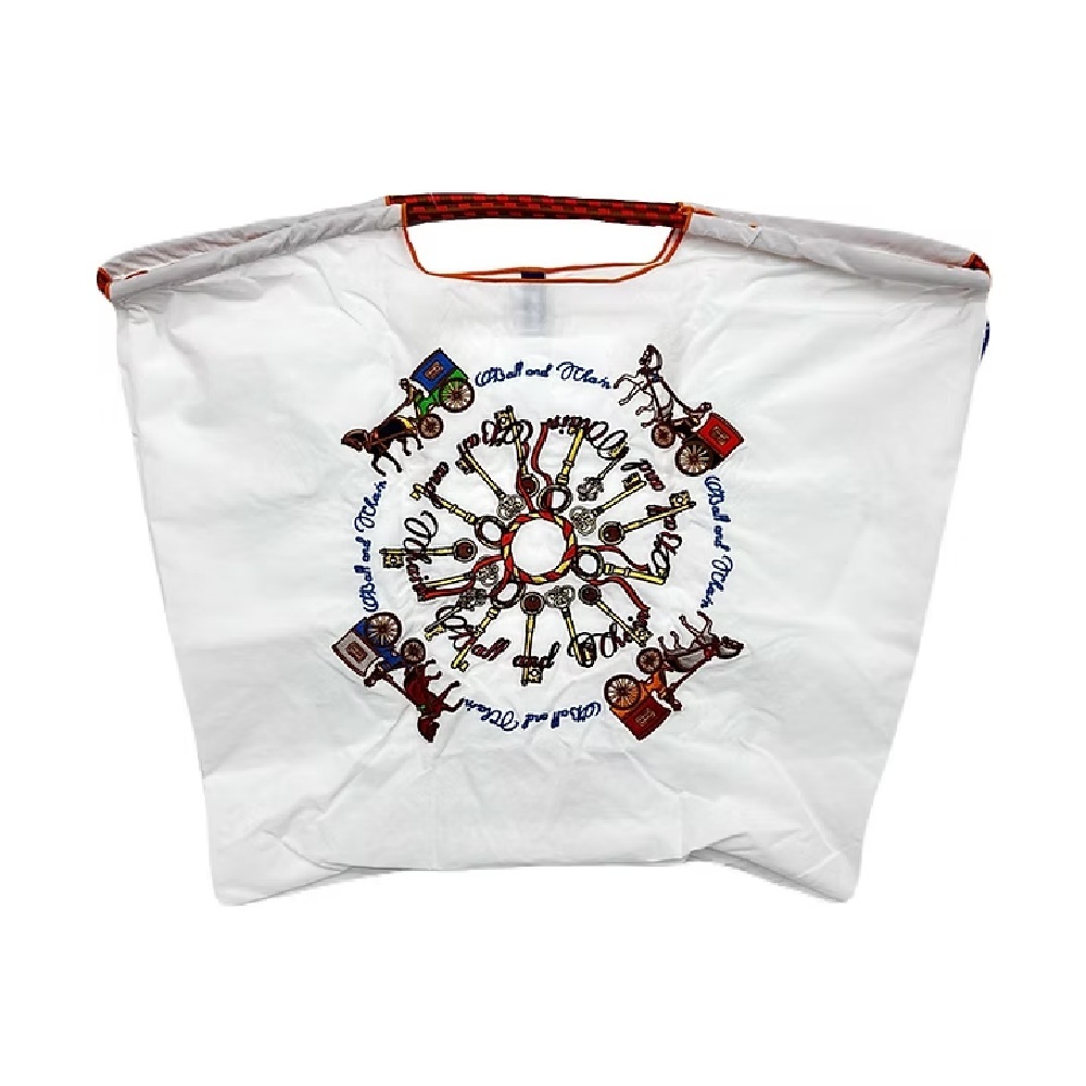 Ball＆Chain 刺繡環保購物袋 L號 - 白 (30113804)