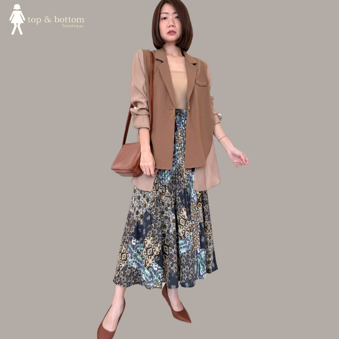 CHIFFON SLEEVE LONG BLAZER