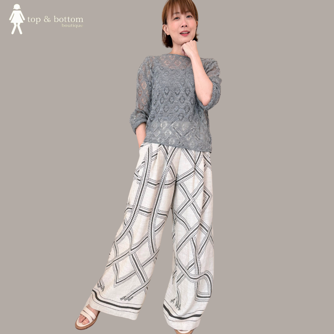 LONG SLEEVE MESH SHORT BLOUSE