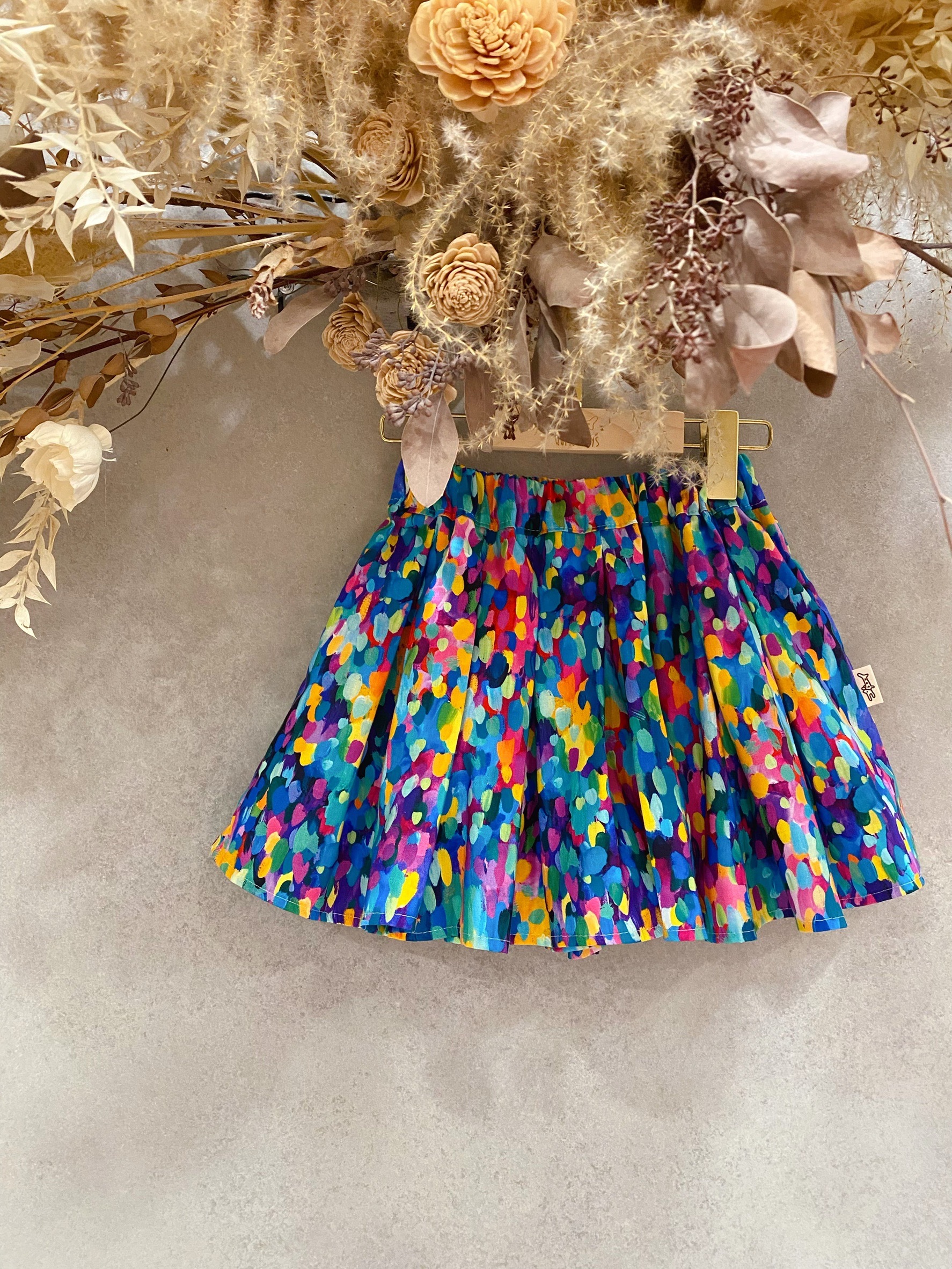 飽和色霓虹 百摺褲裙 (100)