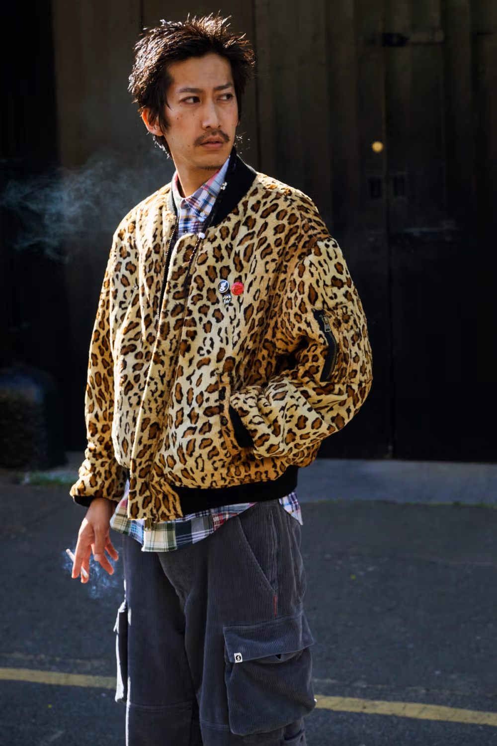 聯名款 Supreme/GOODENOUGH Reversible MA-1 25SS 藤原浩 雙面穿 黑色 軍綠 豹紋 飛行外套 夾克