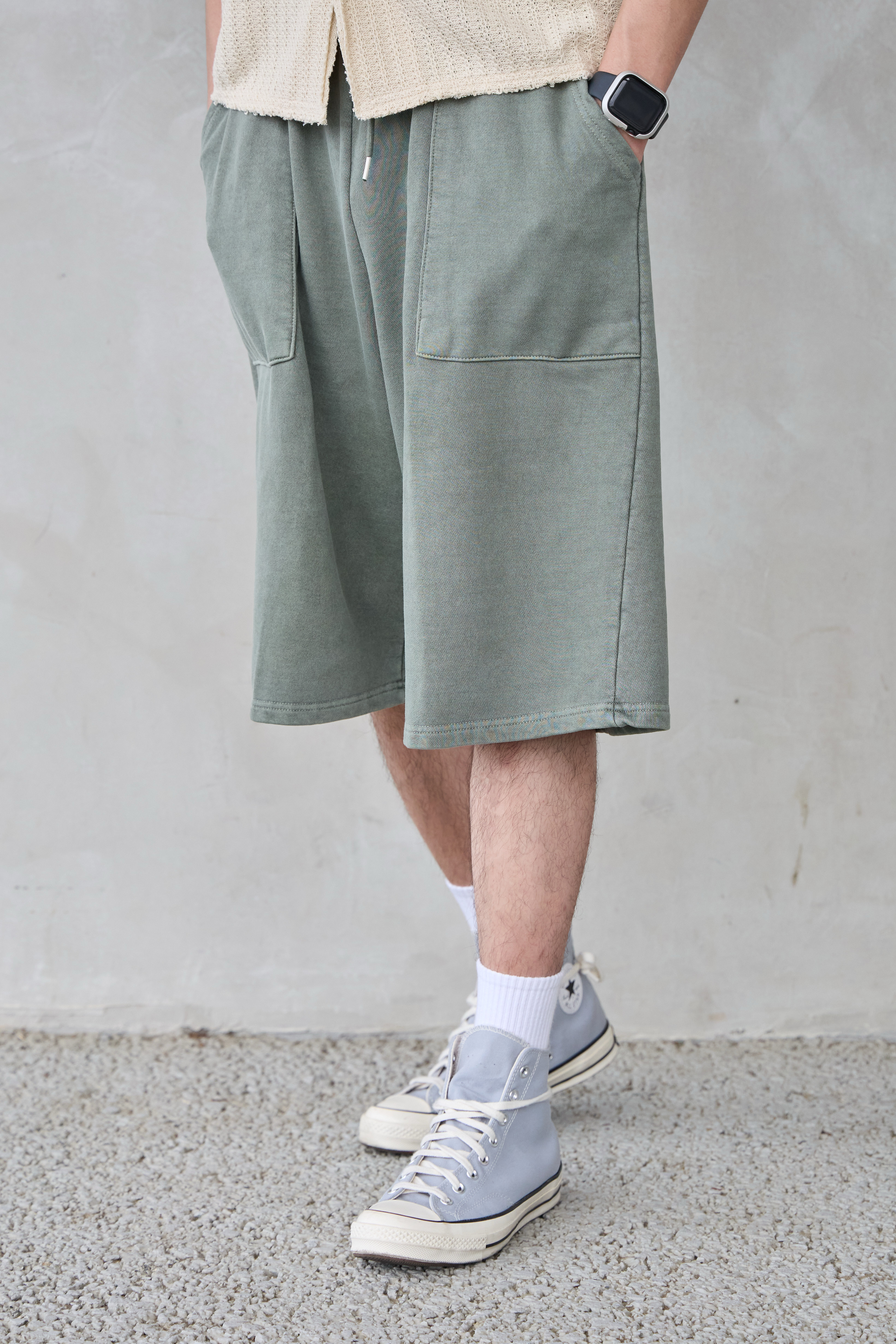 Urban Core 軍綠工裝棉質五分褲