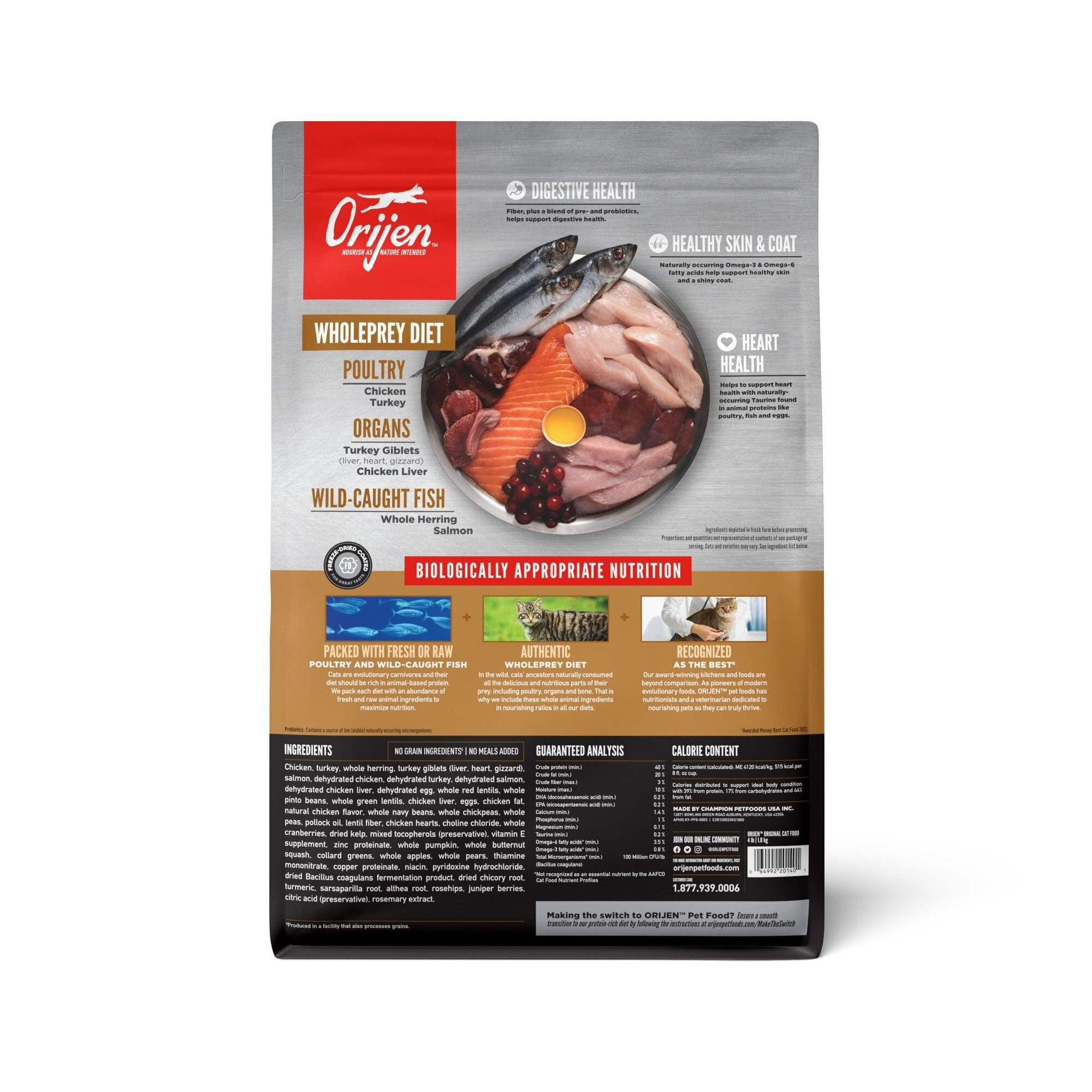 Orijen Original Cat 無穀物貓糧全貓配方 雞肉味 1.8kg