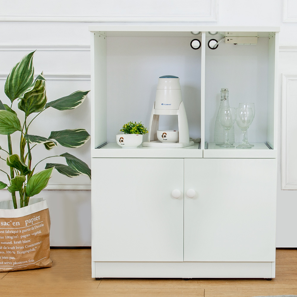 南亞塑鋼-2.7尺二門二拉盤防水塑鋼電器櫃/收納餐櫃