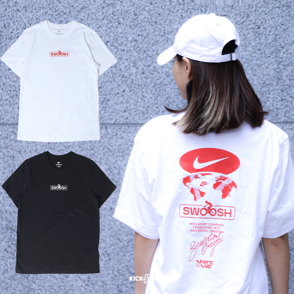 男女款 NIKE SPORTSWEAR 黑 白 印花 單車 地球 純棉 運動 休閒 短T【HJ0731】