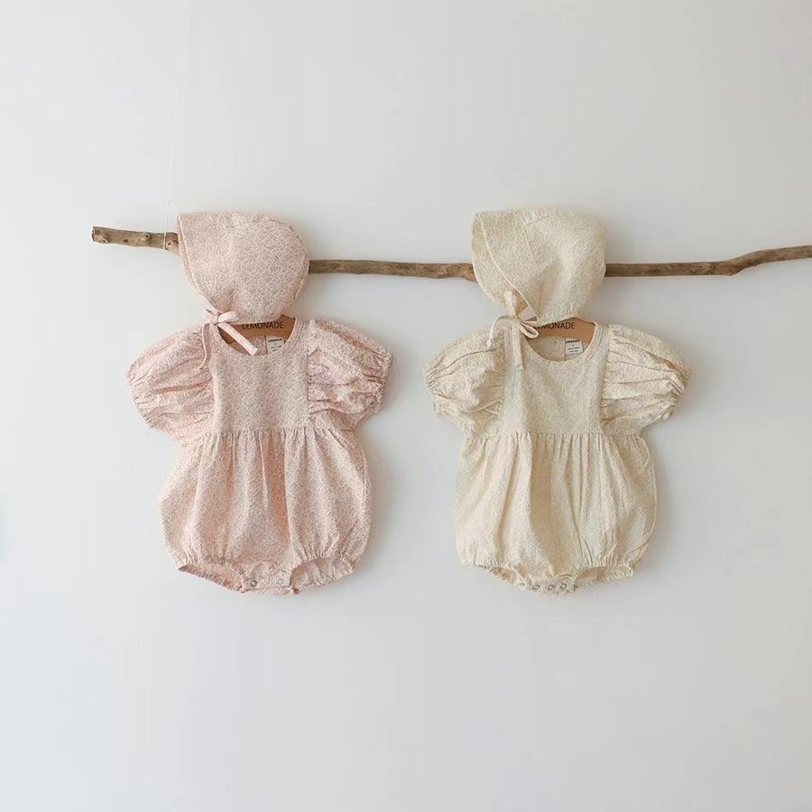 Lemonade Watercolor Romper（With Hat）