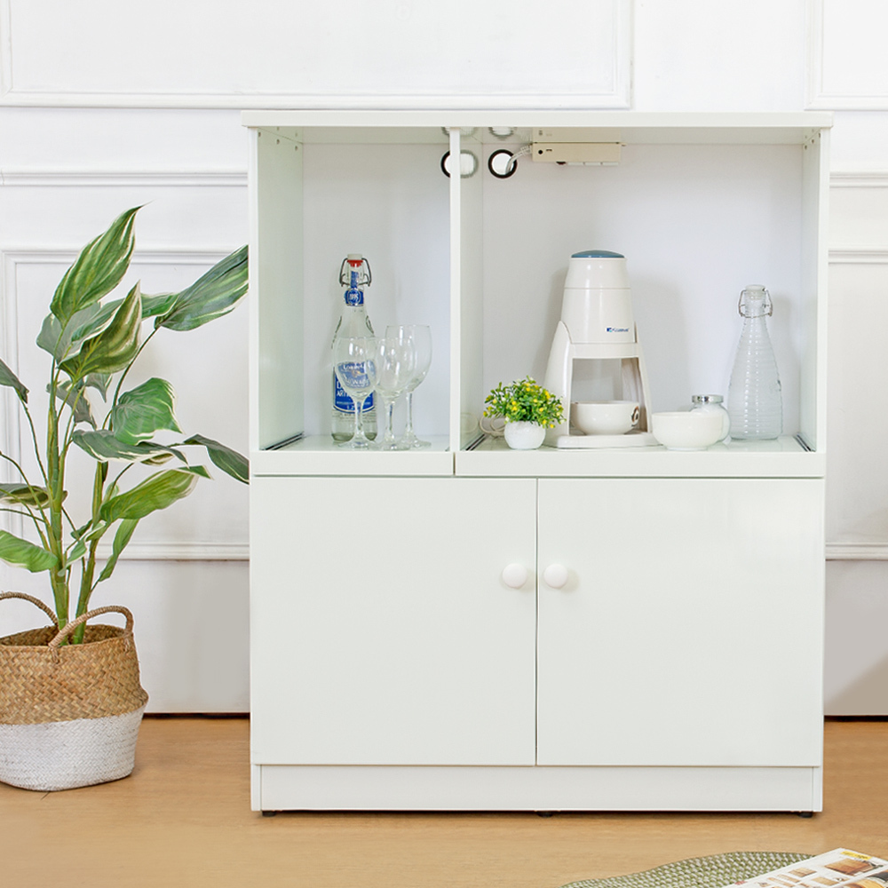 南亞塑鋼-3尺二門二拉盤防水塑鋼電器櫃/收納餐櫃