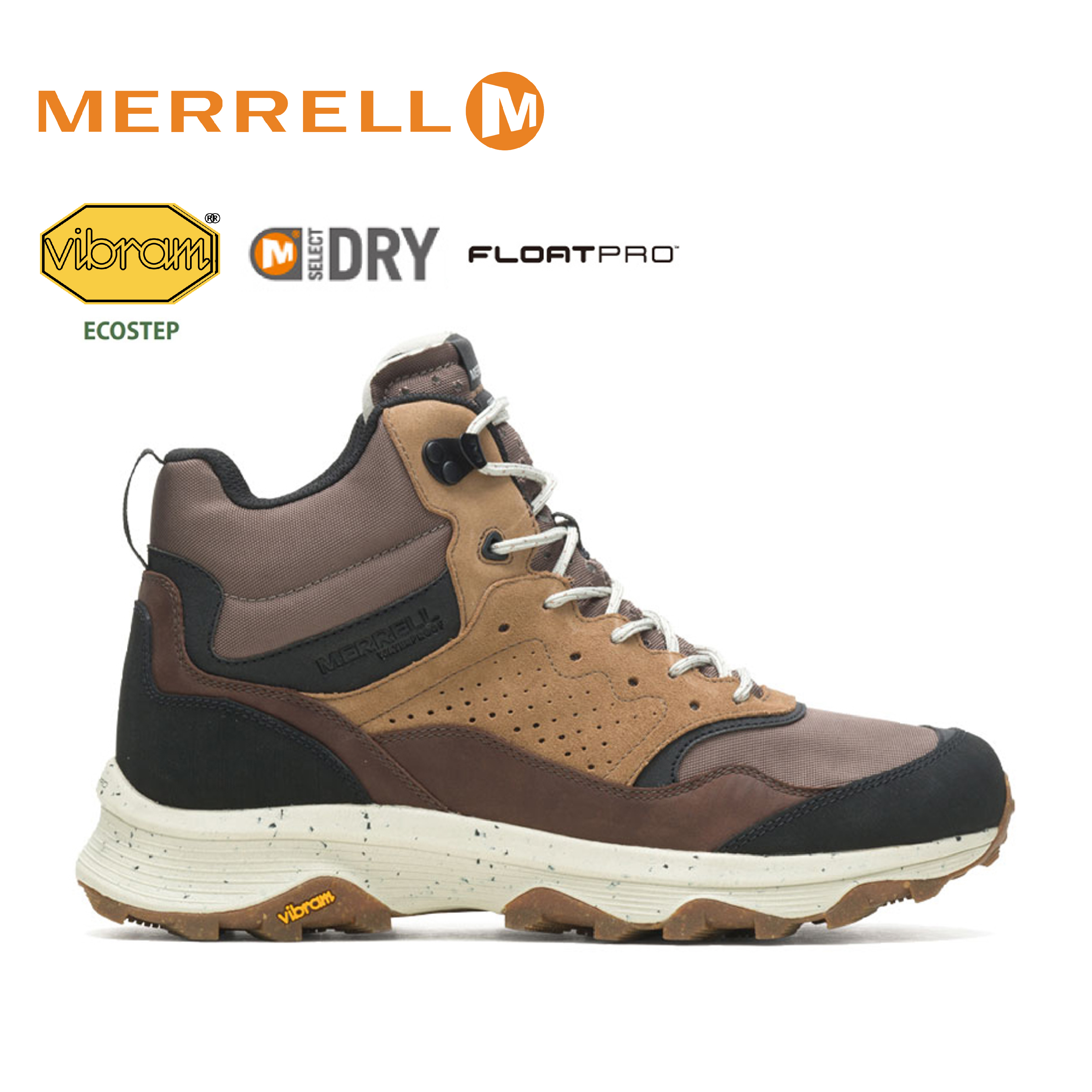 MERRELL 美國 SPEED SOLO MID WP 防水中筒登山鞋 男款 (大地色) 透氣/環境友善/避震氣墊 32ML004533