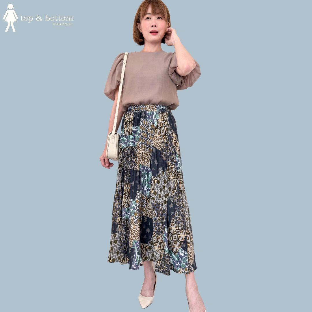 SHORT PUFF SLEEVE CHIFFON BLOUSE