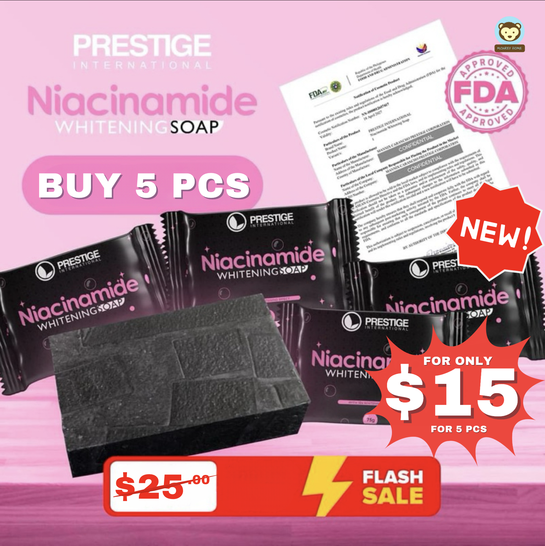 Prestige Niacinamide Whitening Soap (5 pcs)