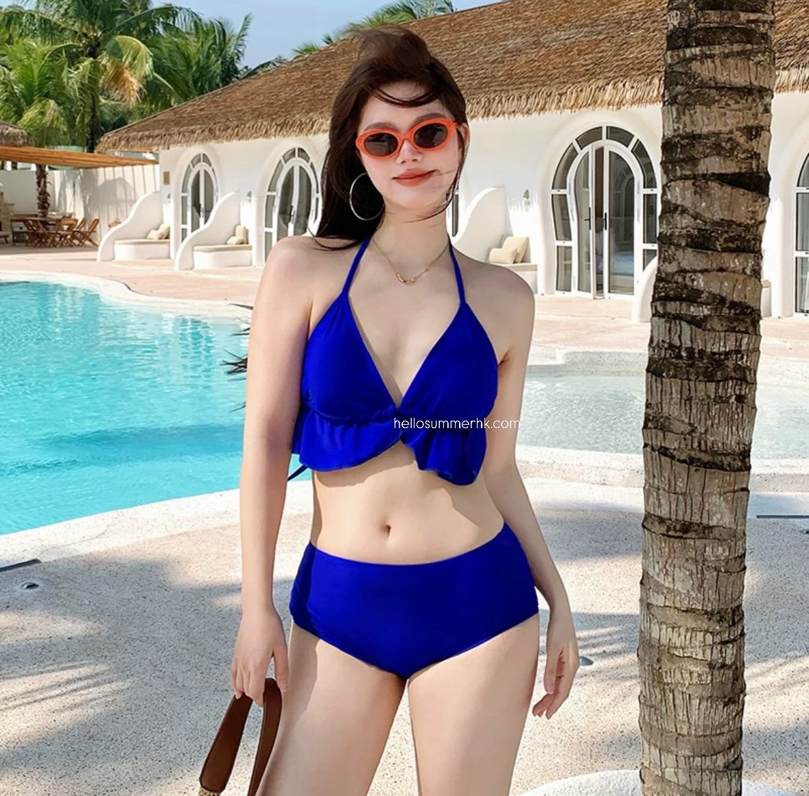 SSK036 Yacht Club Azure 3-Piece Swimsuit Bikini Set