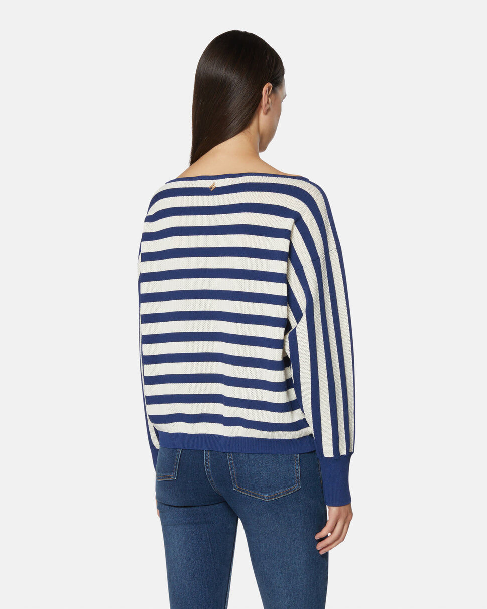 【Silvian Heach】海軍風條文長袖針織上衣