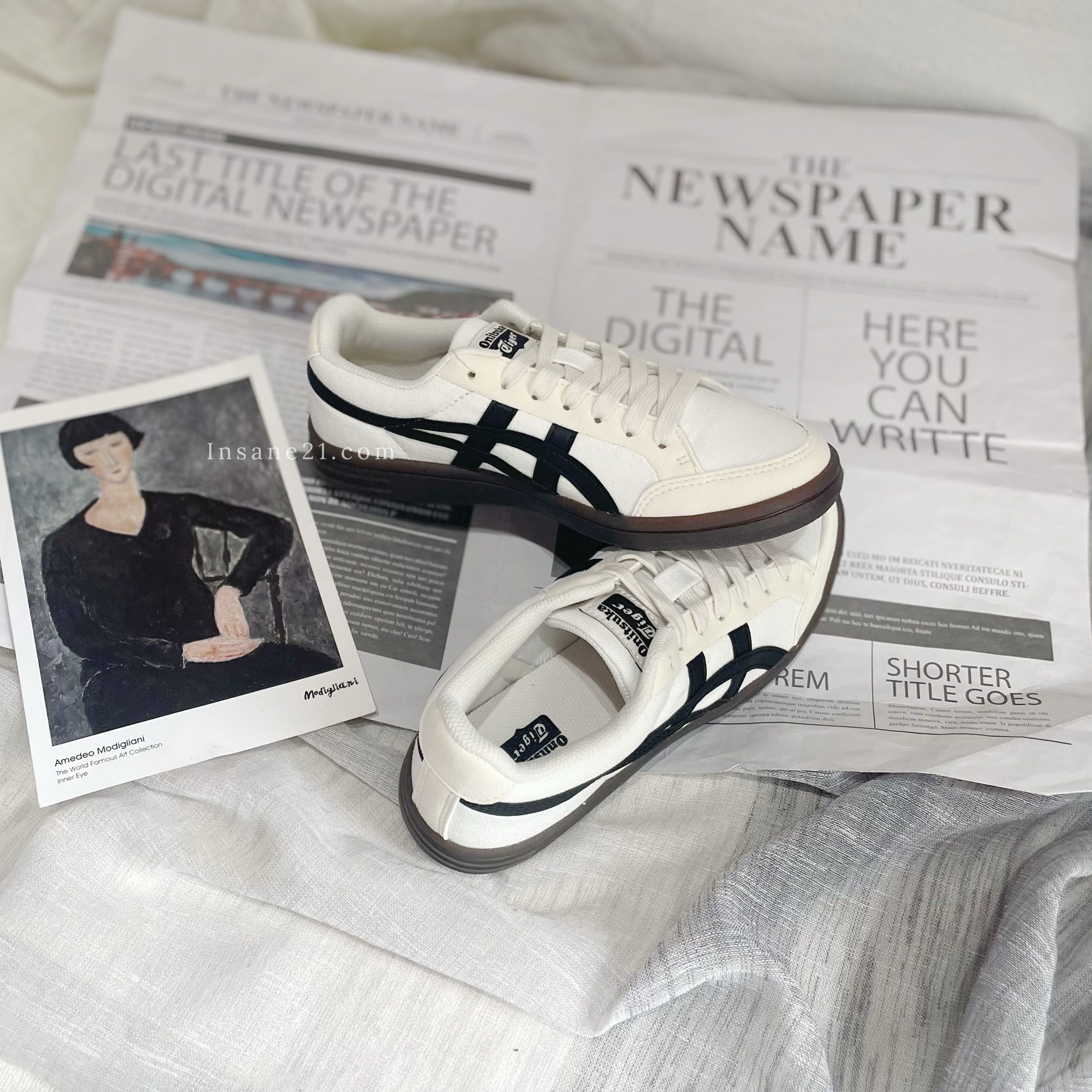 ONITSUKA TIGER ADVANTI 復古黑白 板鞋 帆布 男女 鬼塚虎 1183B799-101