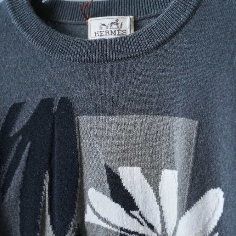 Hermes 灰色雛菊針織毛衣 S號