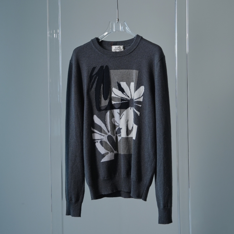 Hermes 灰色雛菊針織毛衣 S號