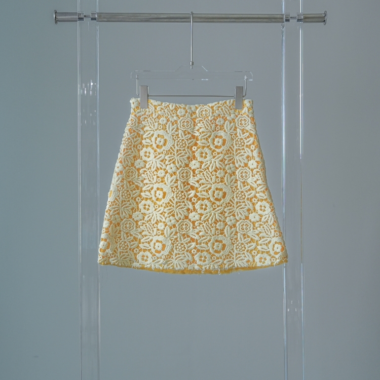 Miu Miu 黃色蕾絲小花裙 38號