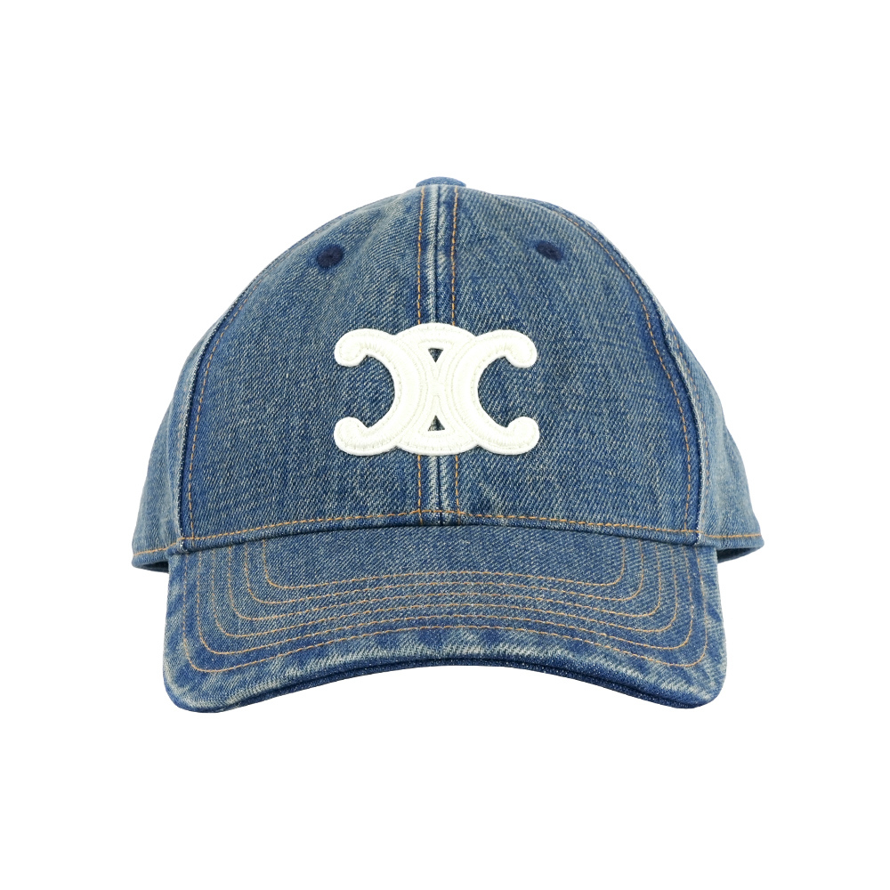 【CÉLINE】凱旋標誌水洗牛仔布棒球帽 (牛仔藍)
