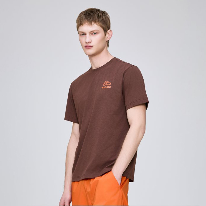 【EIDER】中性涼感印花短袖上衣/25EDUM25262-[淺米、可可棕、經典黑]