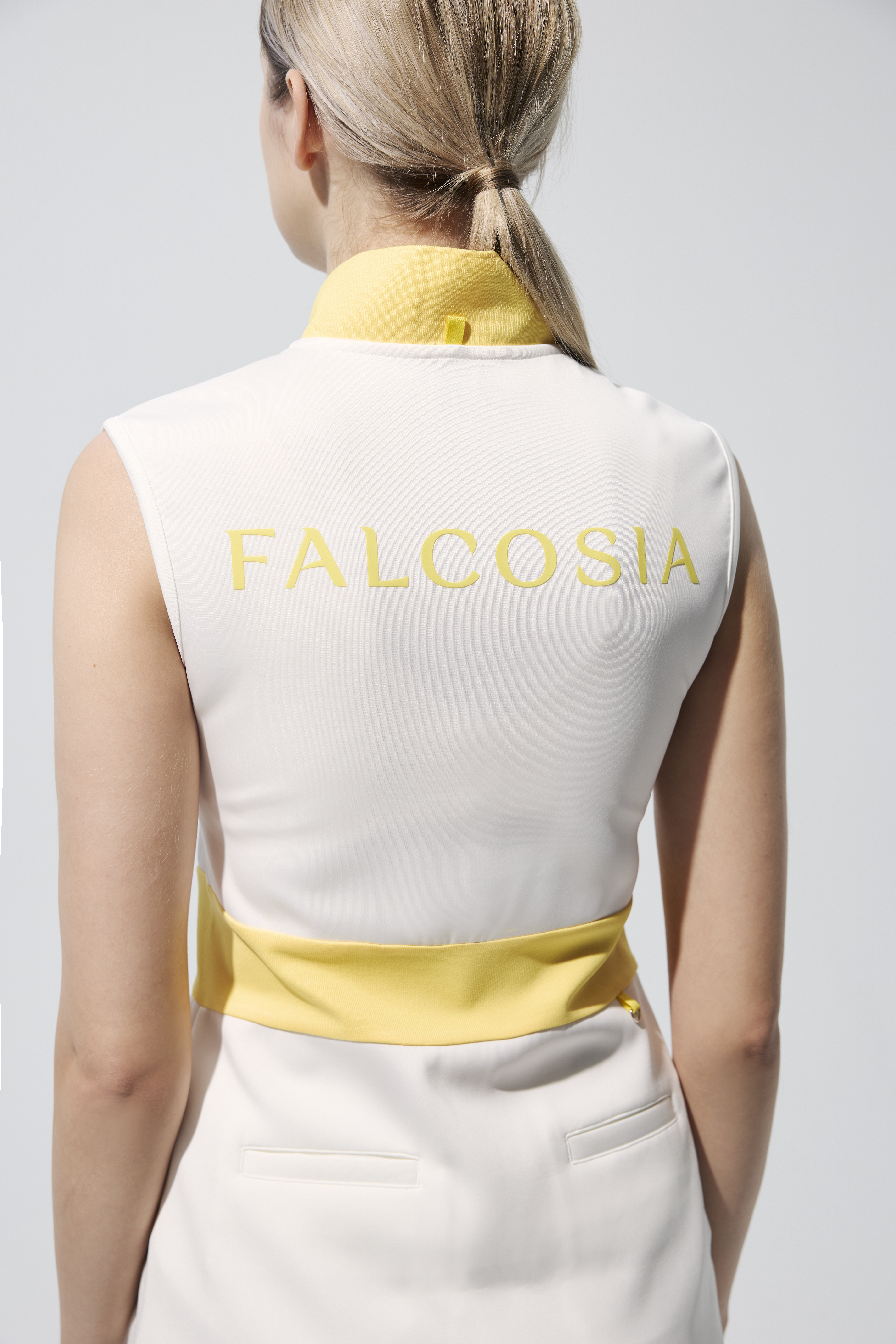 法式馬術者高領連身裙-奶油黃