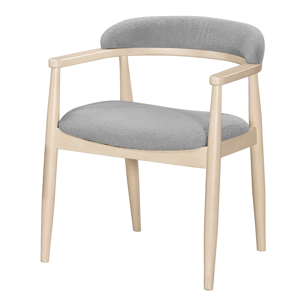 森伊灰色布面扶手實木餐椅/單椅/休閒椅/洽談椅/商業椅