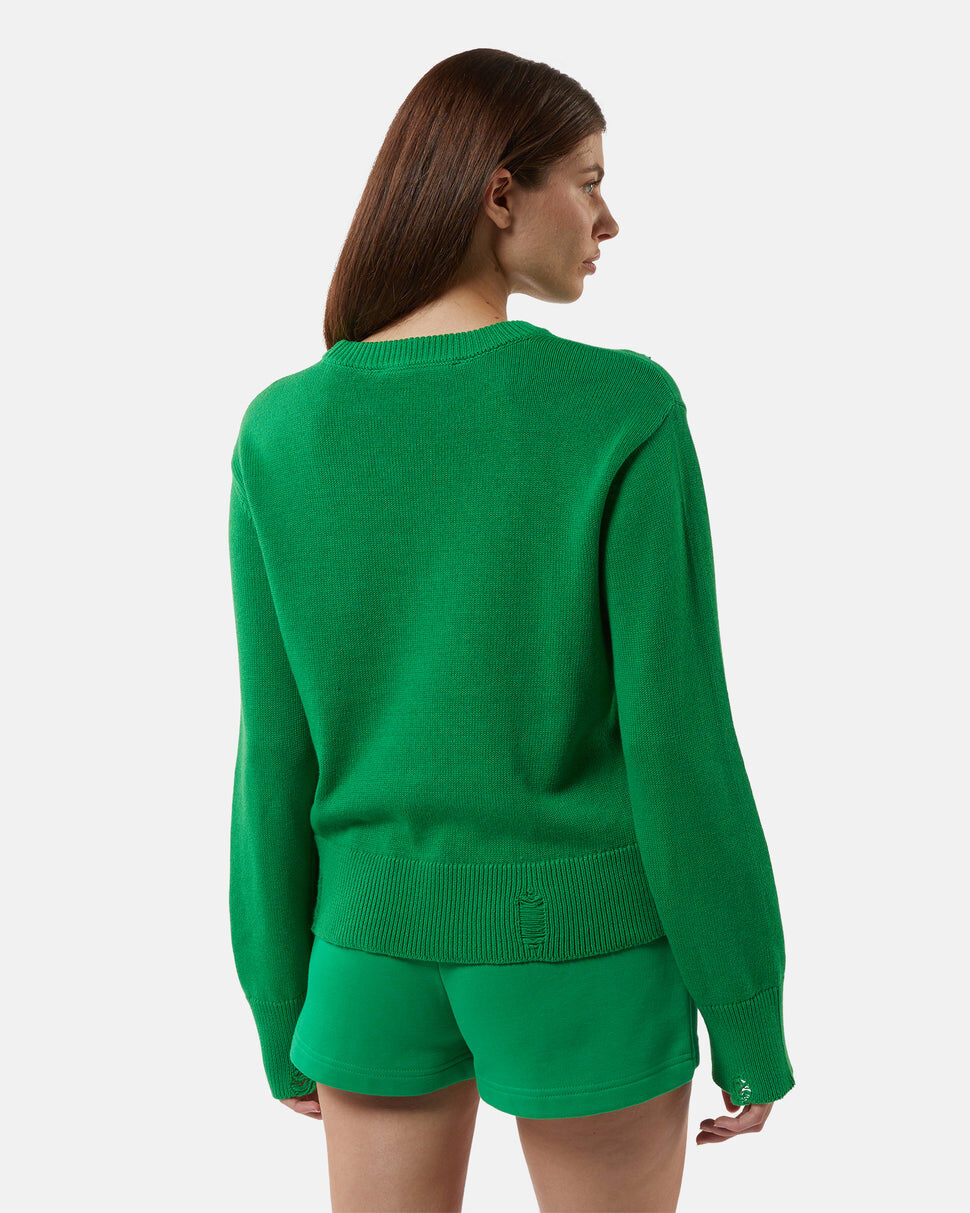 【Silvian Heach】個性刷破針織長袖上衣