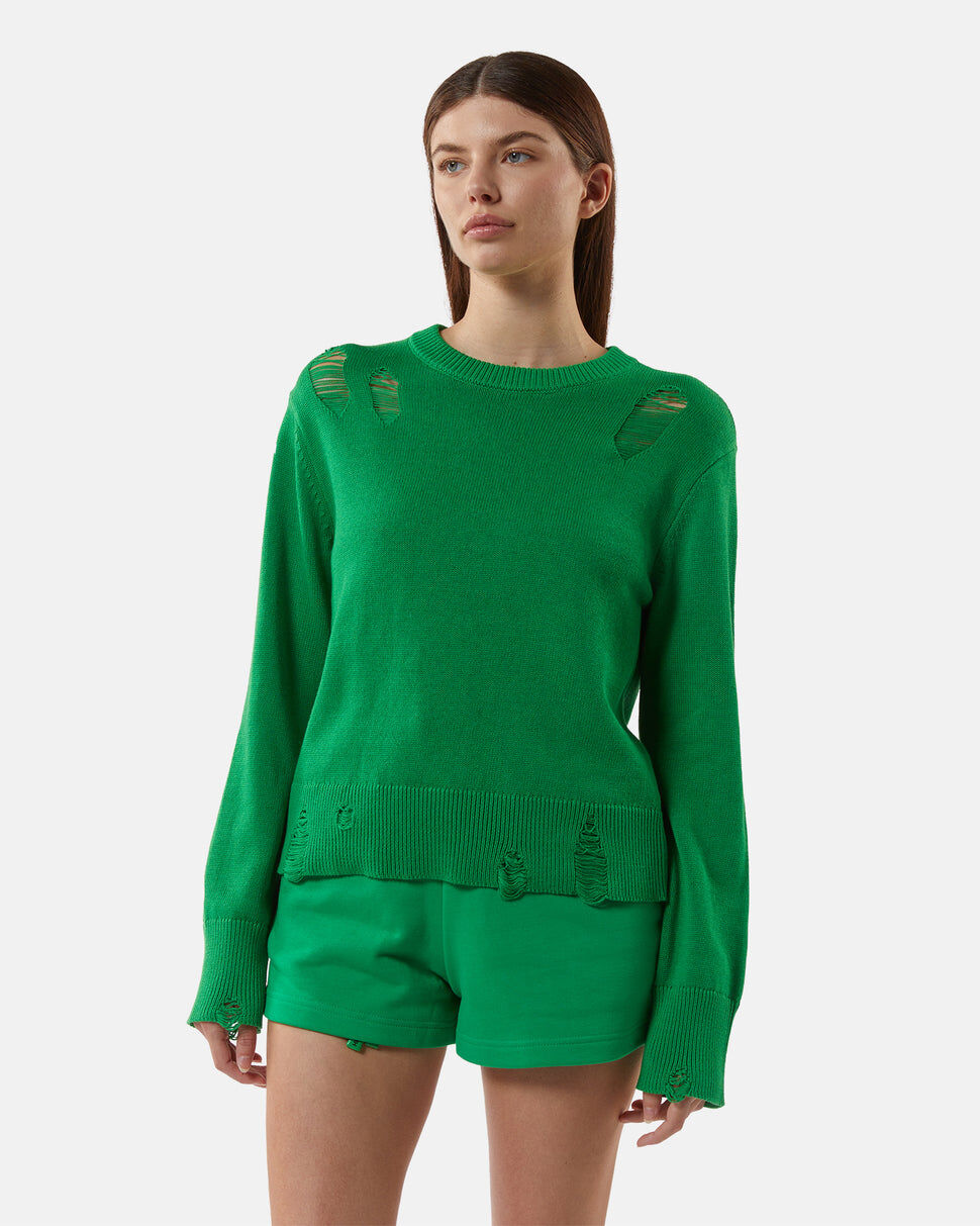 【Silvian Heach】個性刷破針織長袖上衣