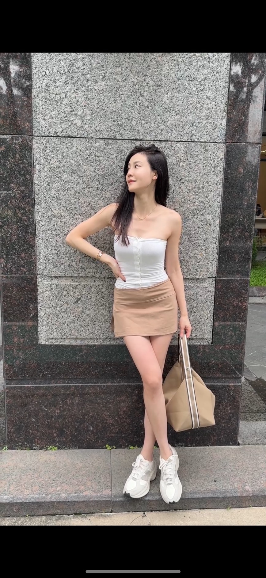 復古寬腰帶運動褲裙