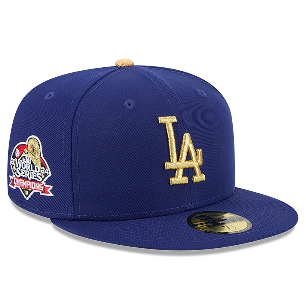 MLB帽子Los Angeles Dodgers 道奇冠軍藍 Gold Collection 金字電繡 棒球帽 New Era 59FIFTY 全封帽 全新