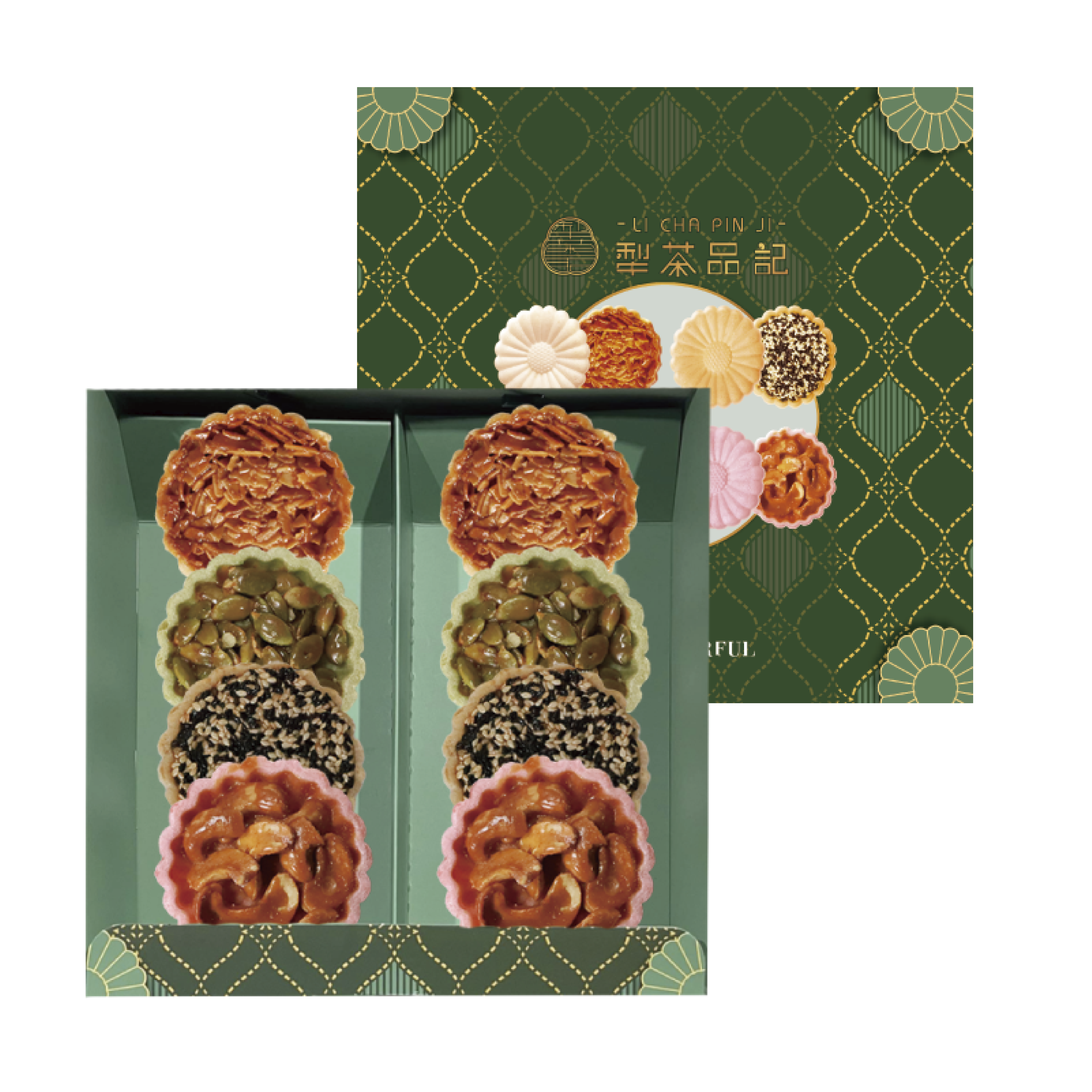 犁茶品記-綜合見花餅8入禮盒